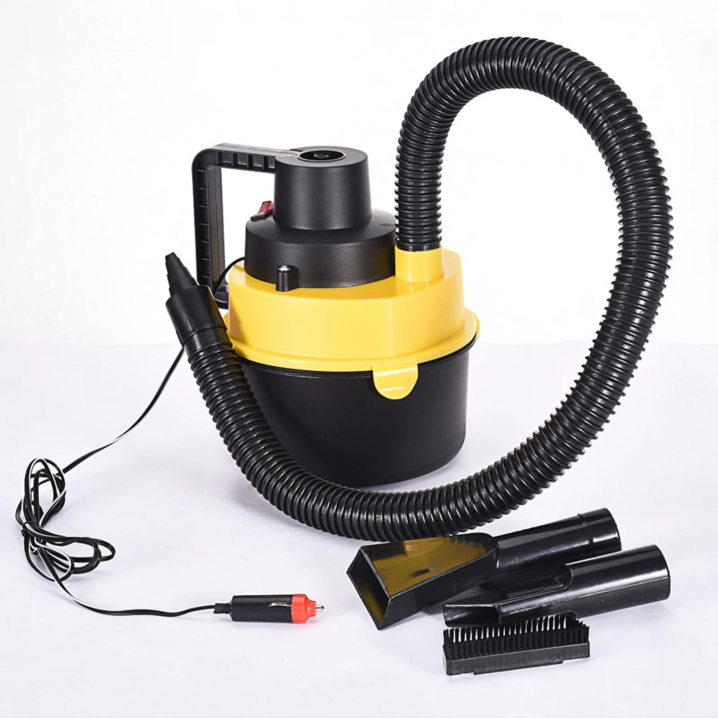 Handheld Vacuum Cordless Car Vacuum Cleaner, 12V Wet Dry Vac Vacuum Cleaner Inflator Portable Turbo Hand Held for Car for Home, Office and Car Cleaning, Yellow