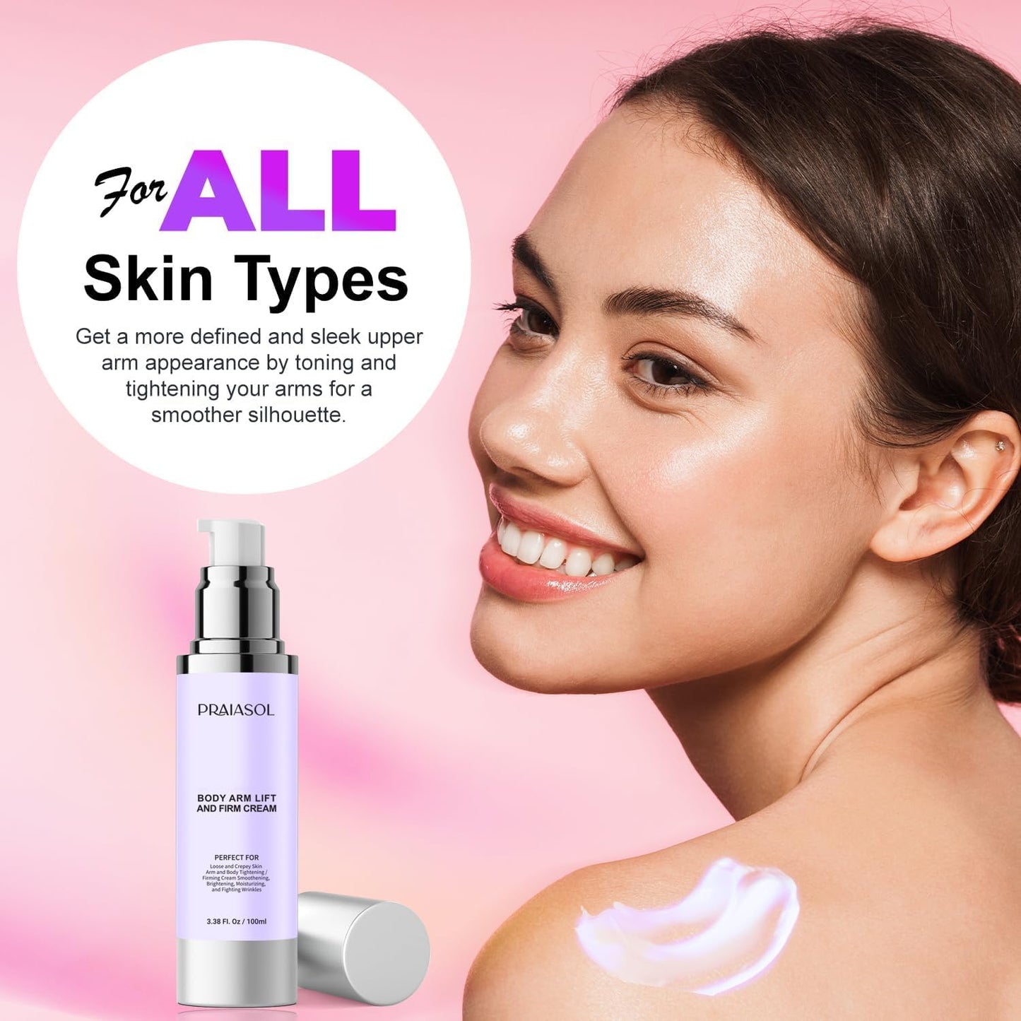 Lift and Firm Arm Cream : Skin Tightening Cream for Body - Firms Loose Skin, Reduces Cellulite on Arms, Thighs & Butt – 60ML