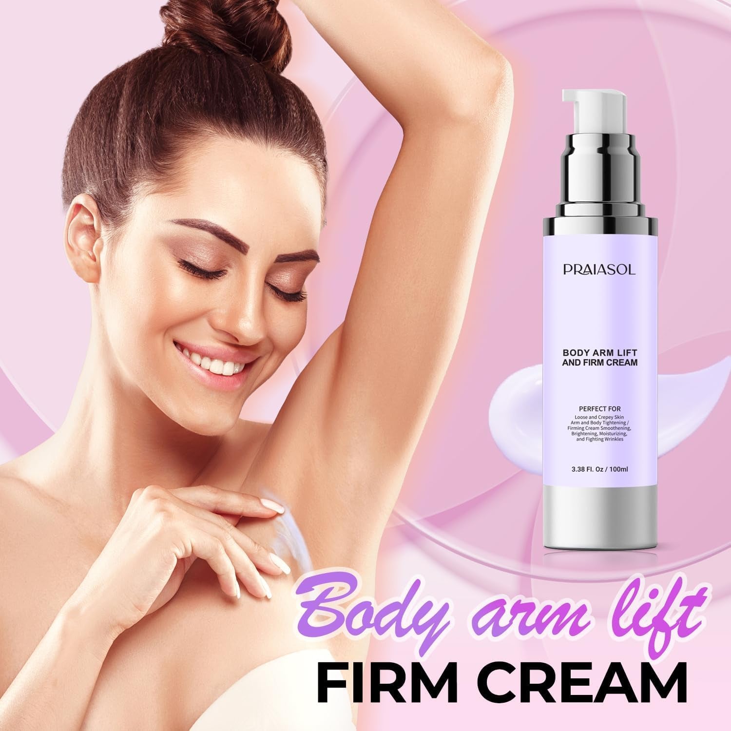 Lift and Firm Arm Cream : Skin Tightening Cream for Body - Firms Loose Skin, Reduces Cellulite on Arms, Thighs & Butt – 60ML