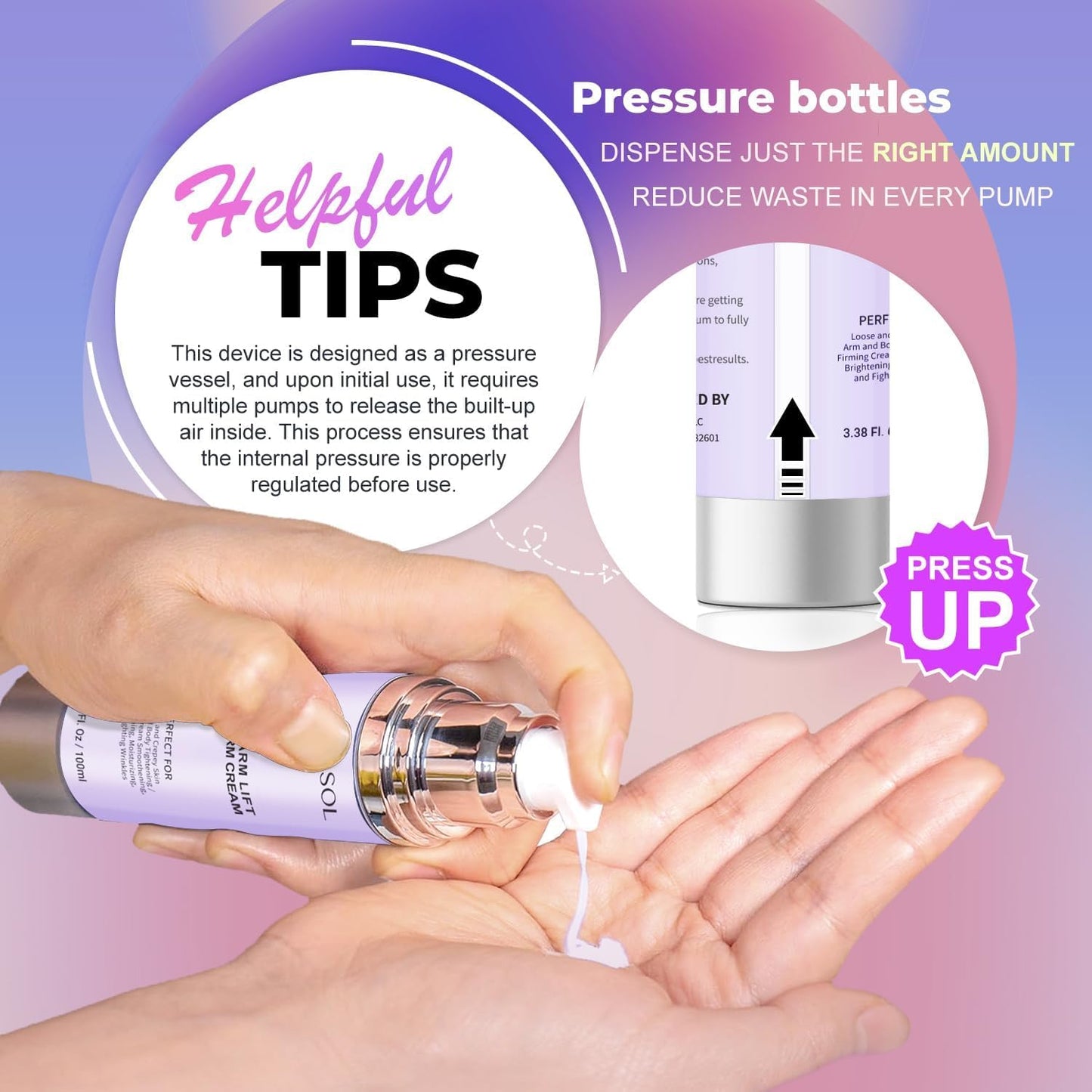 Lift and Firm Arm Cream : Skin Tightening Cream for Body - Firms Loose Skin, Reduces Cellulite on Arms, Thighs & Butt – 60ML