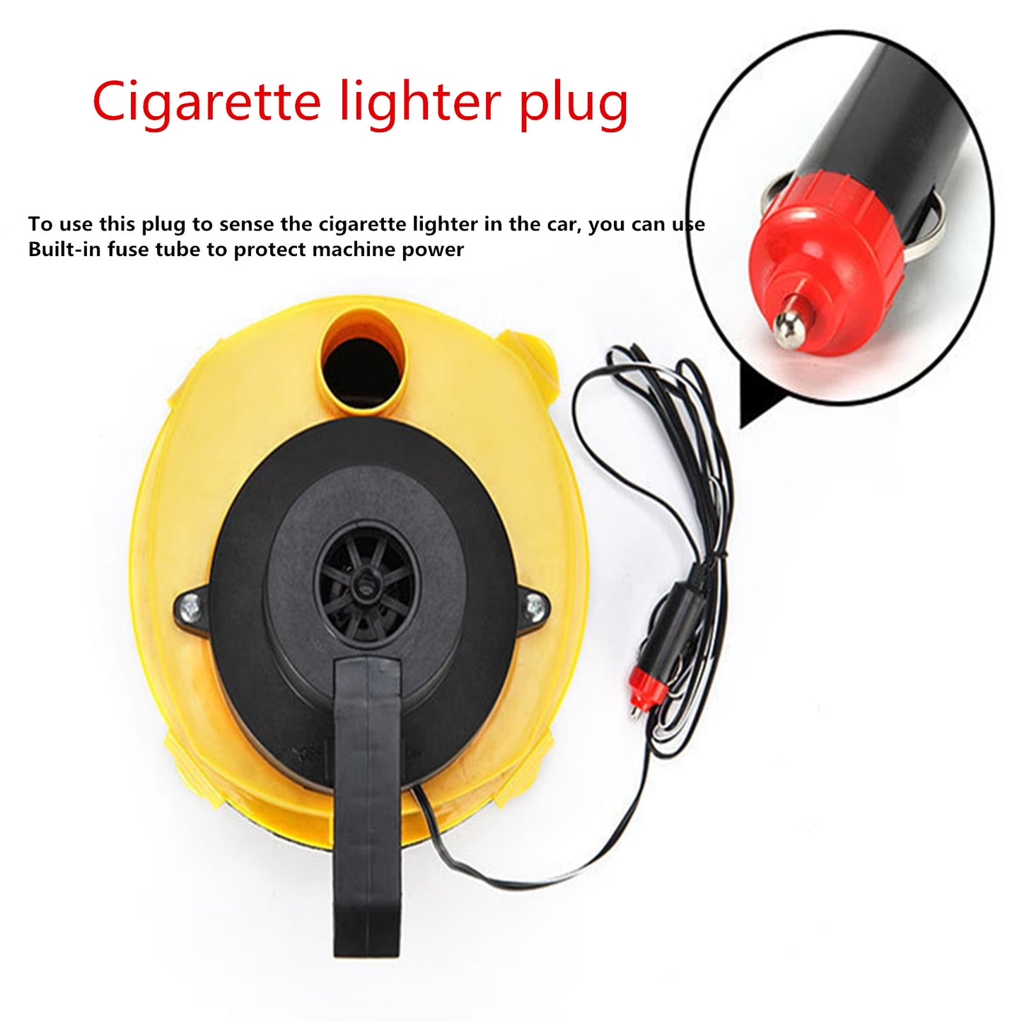 Handheld Vacuum Cordless Car Vacuum Cleaner, 12V Wet Dry Vac Vacuum Cleaner Inflator Portable Turbo Hand Held for Car for Home, Office and Car Cleaning, Yellow